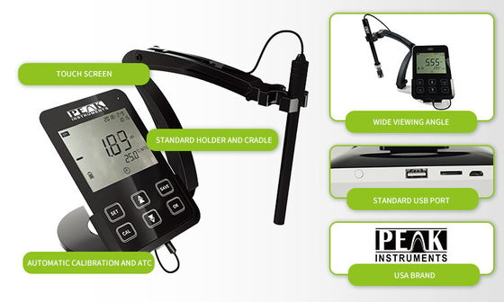 5 inch LCD Touch Panel Tablet pH mV Meter met 3-punts kalibratie en hoge precisie