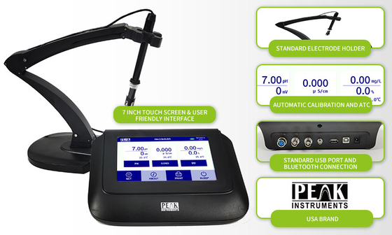 Laboratorium hoge precisie benchtop capacitieve touchscreen pH-meter met 2 punt kalibratie
