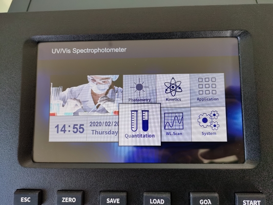 190-1100nm variabele bandbreedte dubbelstraal UV-spectrophotometer met 7 inch LCD-scherm