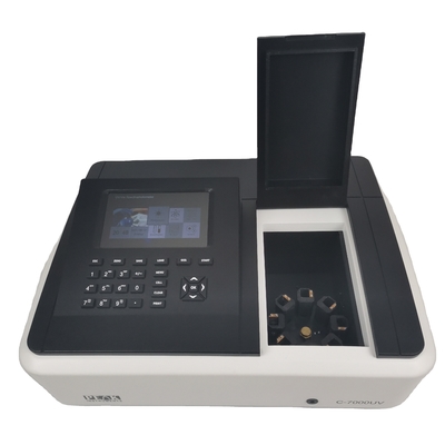 Op microprocessor gebaseerde dubbele straal spectrophotometer 190-1100nm 7 inch kleurendisplay UV Vis